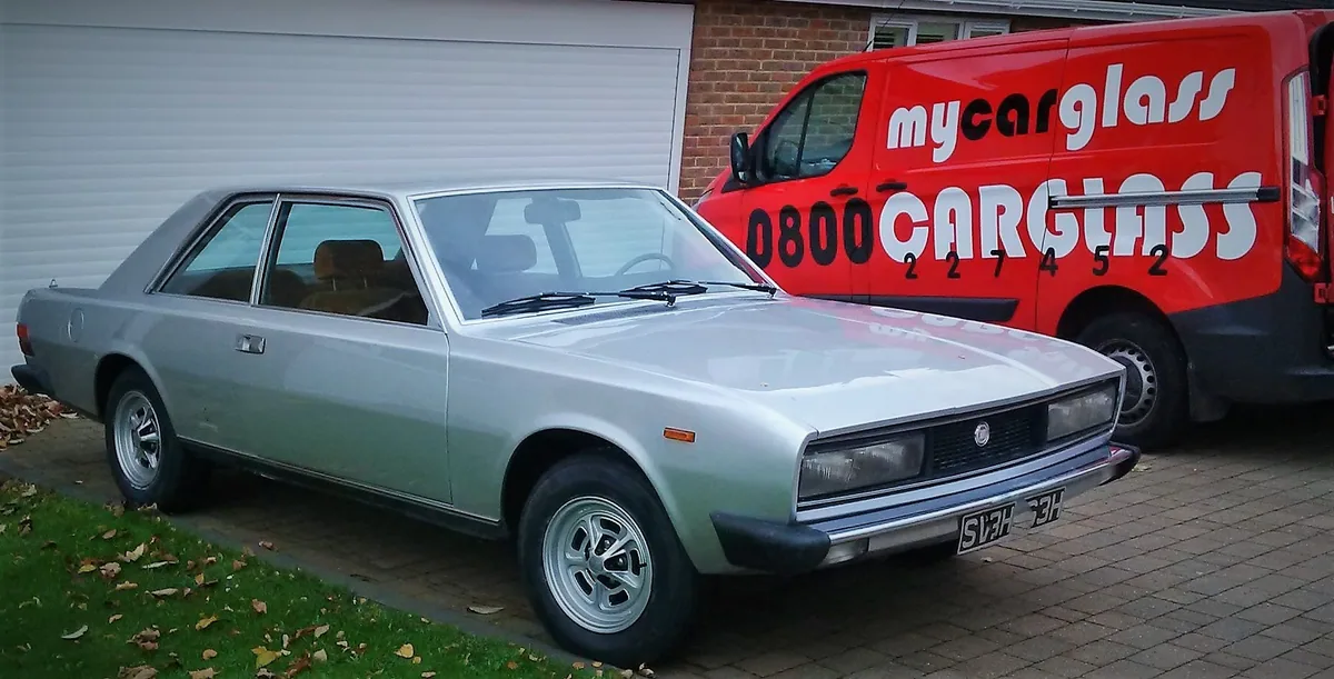 Fiat 130 Coupé classic with replacement windscreen fitted.