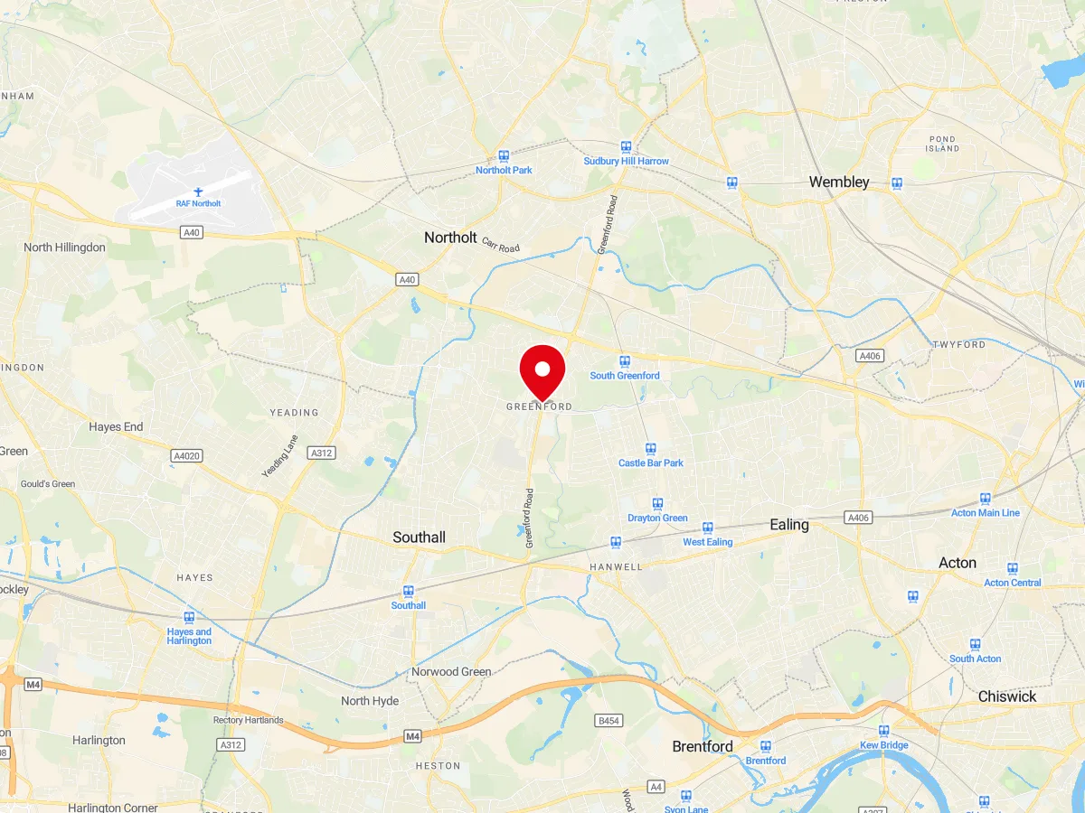 Map of Greenford — MyCarGlass HQ at Clare Parade