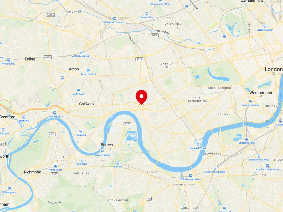 Map of Hammersmith & Fulham, West London — MyCarGlass mobile windscreen replacement and repair service area