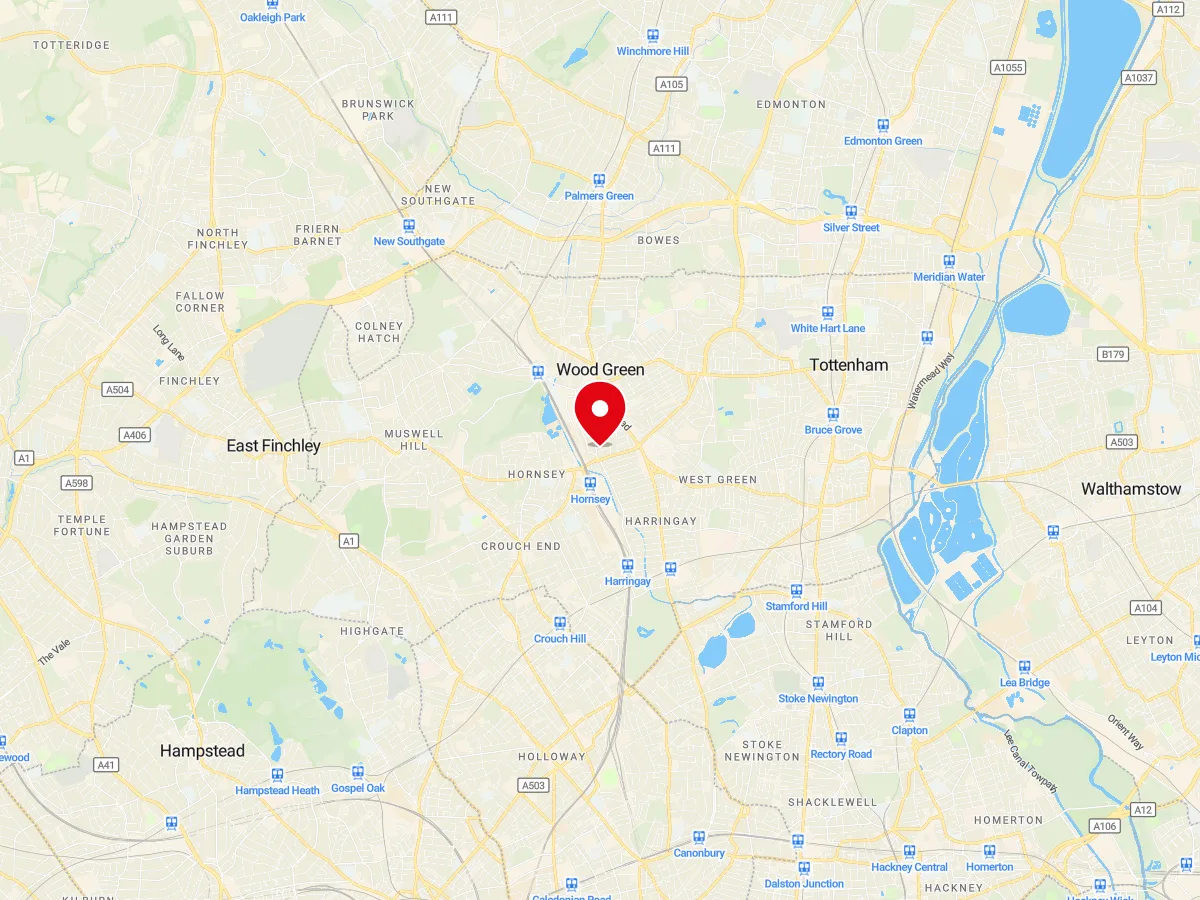 Map of Haringey, North London — MyCarGlass mobile windscreen replacement and repair service area