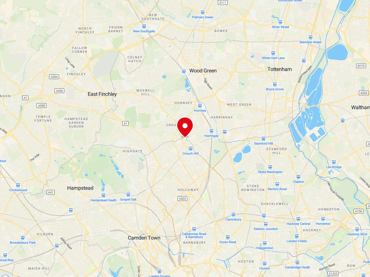 Map of North London, Greater London — MyCarGlass mobile windscreen replacement and repair service area