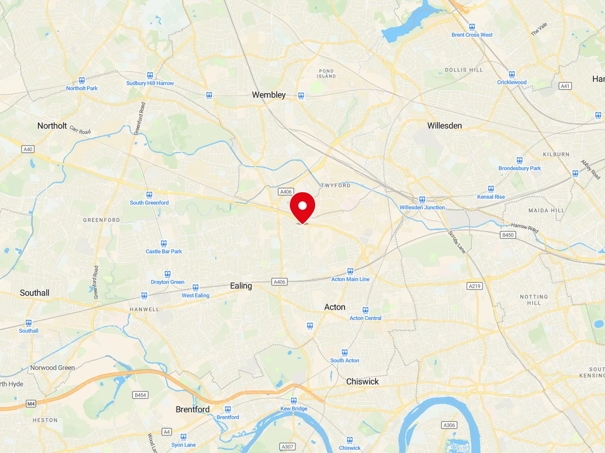 Map of Park Royal, NW London — MyCarGlass mobile windscreen replacement and repair service area
