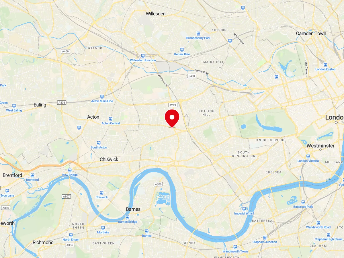 Map of Shepherds Bush, West London — MyCarGlass mobile windscreen replacement and repair service area