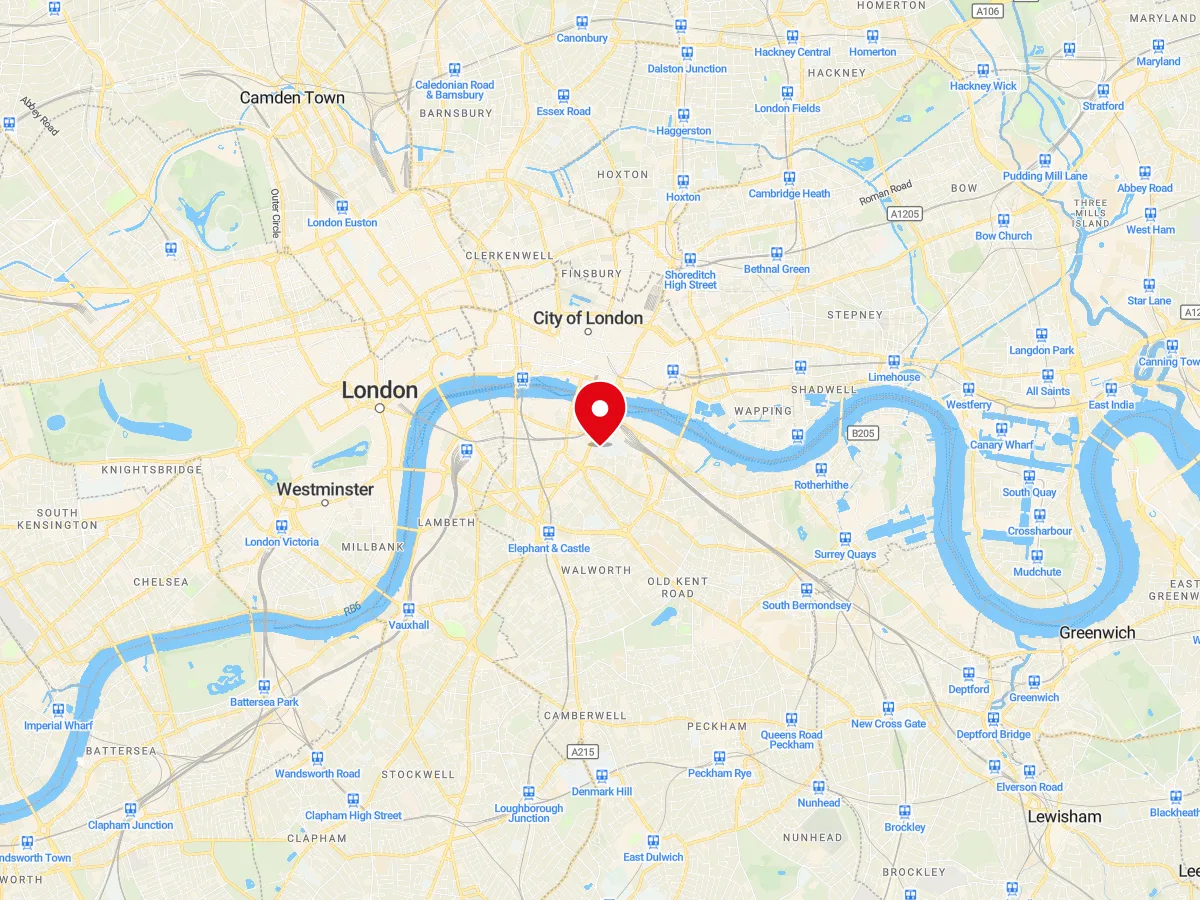 Map of Southwark, South London — MyCarGlass mobile windscreen replacement and repair service area