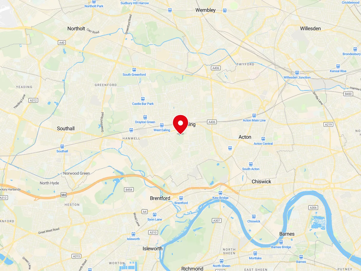 Map of West London, Greater London — MyCarGlass mobile windscreen replacement and repair service area